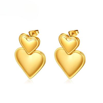 Accessories Fashion Simple Stainless Steel Love Stud Earrings Temperament Versatile Premium Titanium Steel Earrings Women