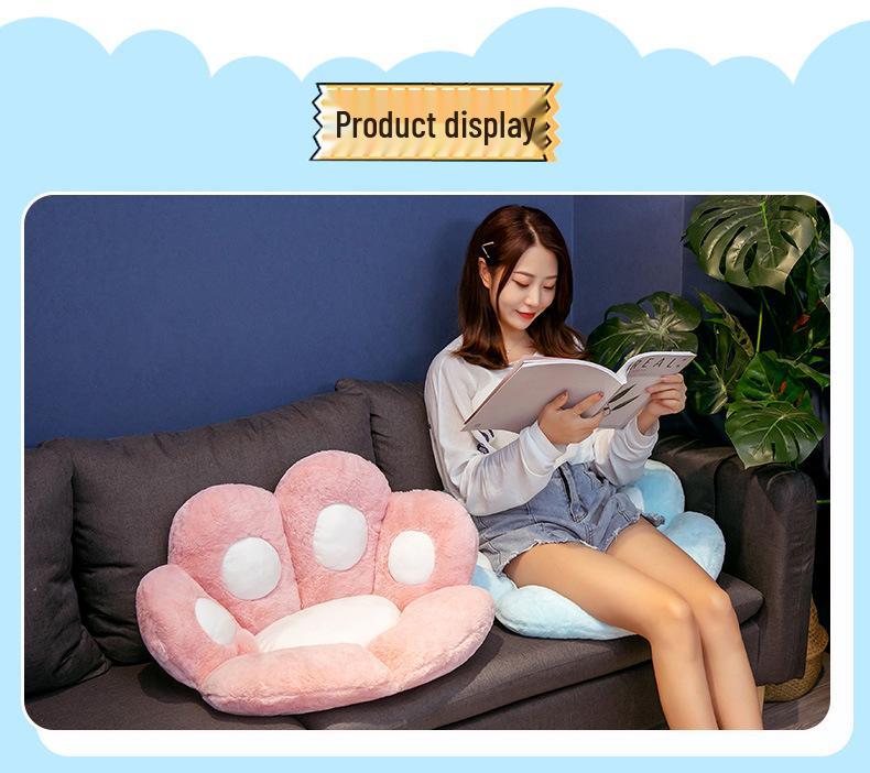 Half-Surround Bear Paw Cushion - Faux Rabbit Fur Cat Paw Sofa Tatami Cushion