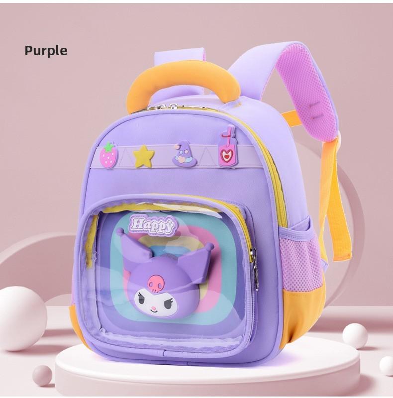 

Kuromi Melody Cute Ultraman Decorative Children Backpack For School Use Daily Purple Kuromi