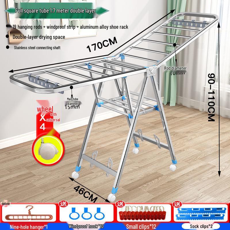 Floor-Standing Folding Towel and Clothes Rack for Hairdressing Salons and Barber Shops