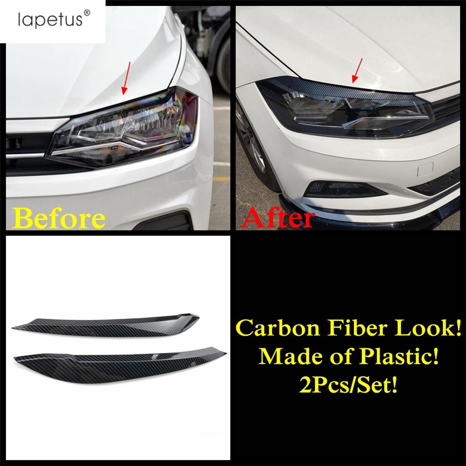 Für VW Volkswagen Polo  -  Auto Front Hinten Scheinwerfer Nebelscheinwerfer Lampe Augenbraue Augenlid Abdeckung Zierleiste Schwarzes Zubehör Außenkit