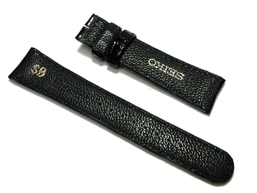 Seiko Watch Band 19mm Grand Seiko SBGR002 Genuine Strap DD58BW Crocodile Black [Seiko] Men's