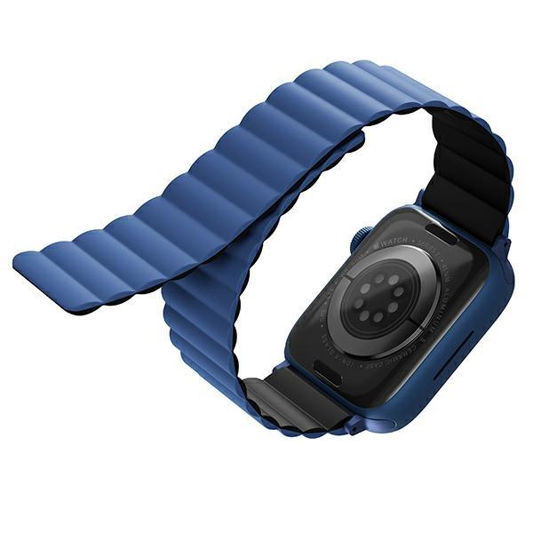 Uniq Revix Strap Apple Watch Series1/2/3/4/5/6/7/8/9/Se/Se2/Ultra/Ultra 2 42/44/45/49Mm. Reversible Magnetic Black-Blue