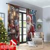 2pcs 2D Flat Printing Merry Christmas Popular Window Curtains Santa Claus Gifts Festive Joy 100% Polyester Without Electricity