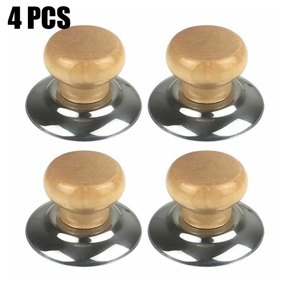 

Accessories Pot Lid Knob Screw Gasket Stainless Steel Wood 2.24 X 1.54inch