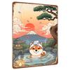 Japanese Fuji Mountain Shiba Inu Onsen Custom Metal Tin Sign Home Decor Living Room Bedroom Wall Art