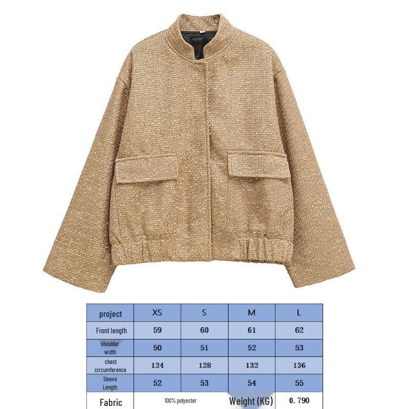 

Женская бейсбольная куртка с пайетками, с длинным рукавом - Европейский и американский осенне-зимний стиль 2025 Large