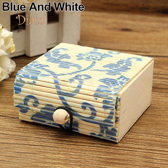 Diamin Bamboo Wooden Case Jewelry Storage Boxes Holder Gift