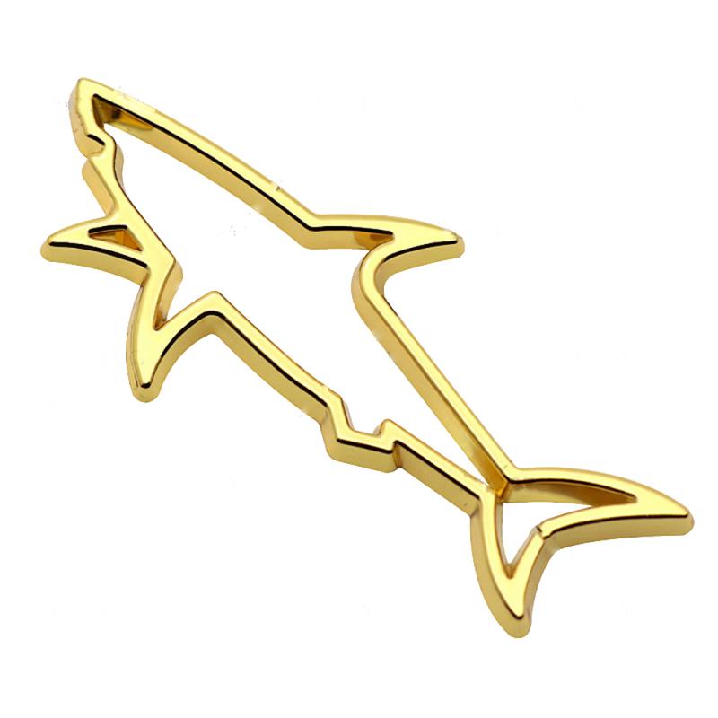 1~4PCS Universal Metal Car Styling Sticker Hollow Fish Shark Emblem Badge Decals Automobiles Motorcycle Computer Fuel