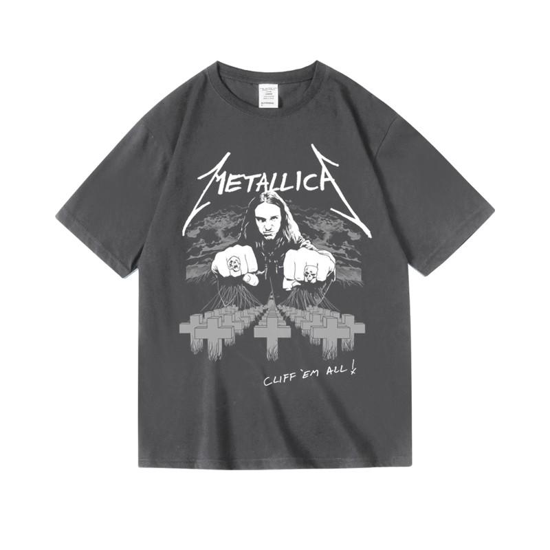Sommer Europäisches und Amerikanisches Rock- und Metal-Band T-Shirt Tops Locker Herren Übergröße Baumwoll T-Shirt Vintage Unisex T-Shirt Kleidung