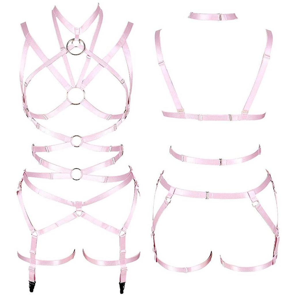 Women's Cropped Punk Harness Belt Stretch Stretch Gothic Garter Rave Sex Lingerie