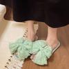 2025 New Summer House Cotton Slippers for Women Bow Indoor Slippers Slip On Bedroom Shoes with Big Bow Soft Anti-Skid Shoes
