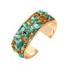 Colored gravel wide-sided open bracelet, flash diamond-encrusted bracelet, men's and women's personality trendy and cool hand jewelry