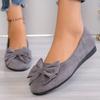 Lovely Sweet Flats for Women Summer Casual Slip on Round Toe Shoes for Women Solid Butterfly Knot Platform Flats Plus Size