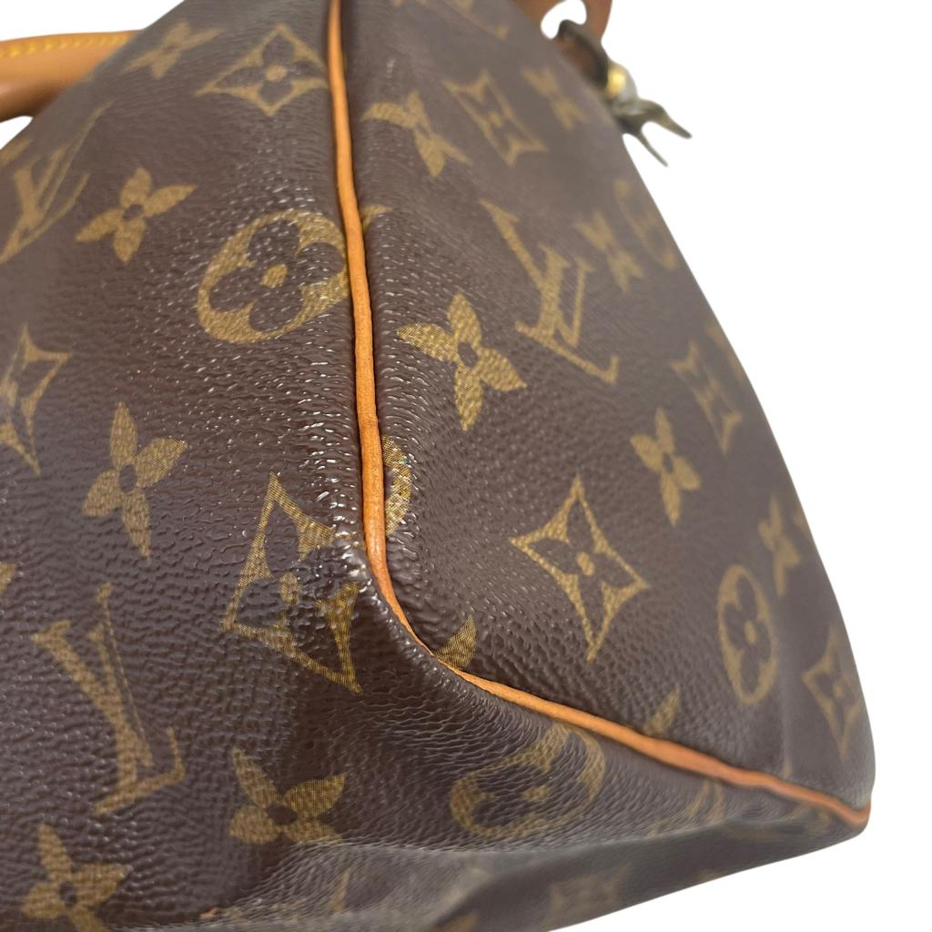 Used Louis Vuitton Monogram Speedy 25 M41528 Boston Bag Brown Authentic 1215