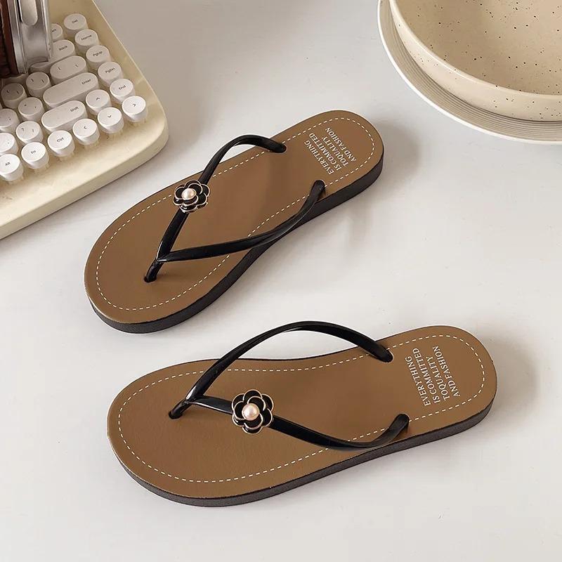 

Fashion Summer Style Flower Fashion Versatile Sandals Flip Flops Designer Flat Slippers Beach Women Shoes Outdoor Sandals for Tourism 36