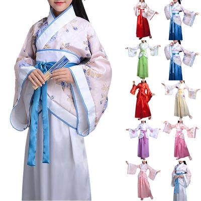 Traditionelles Hanfu-Kleidungsset für Damen, antikes Kimono-Gewand mit weiten Ärmeln und Schärpe für Festivals, Aufführungen, Cosplay
