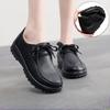 Non-slip Work Shoes, Women's Black Leather Shoes, Comfortable Mother Shoes, Single Shoes, Flat Shoes