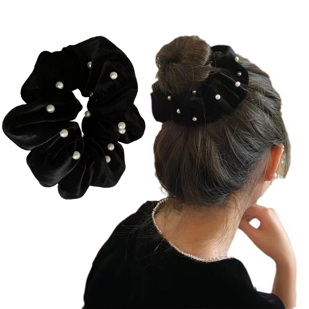 Elegant Faux Faux Pearls Hair Band Elastic Scrunchies Stylish Hair Tie For Women Girls Party Event Fashion Accessories Gift
