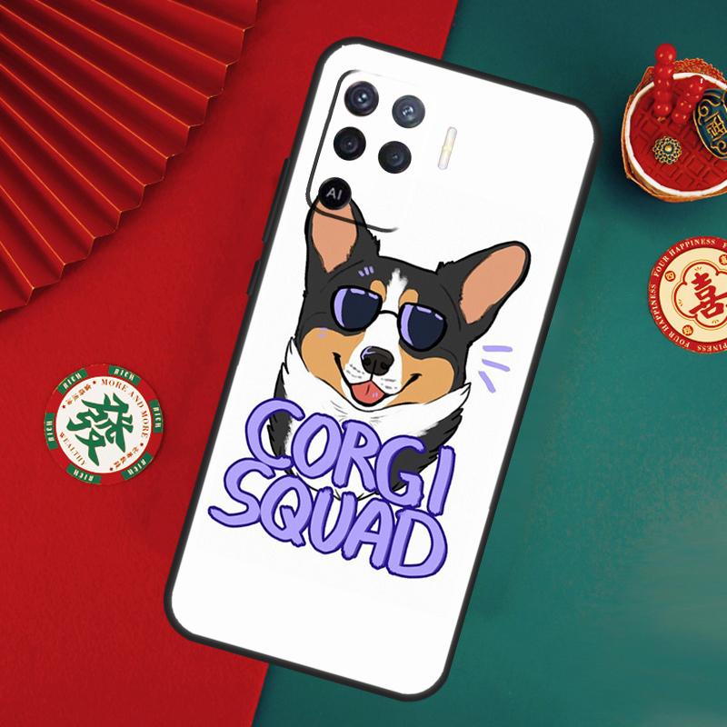 Cartoon Corgi Dog Case For Oppo A76 A16 A96 A17 A60 A40 A80 A98 A58 A78 A18 A38 A57 A74 A54 A94 A15 A5 A6 Pro