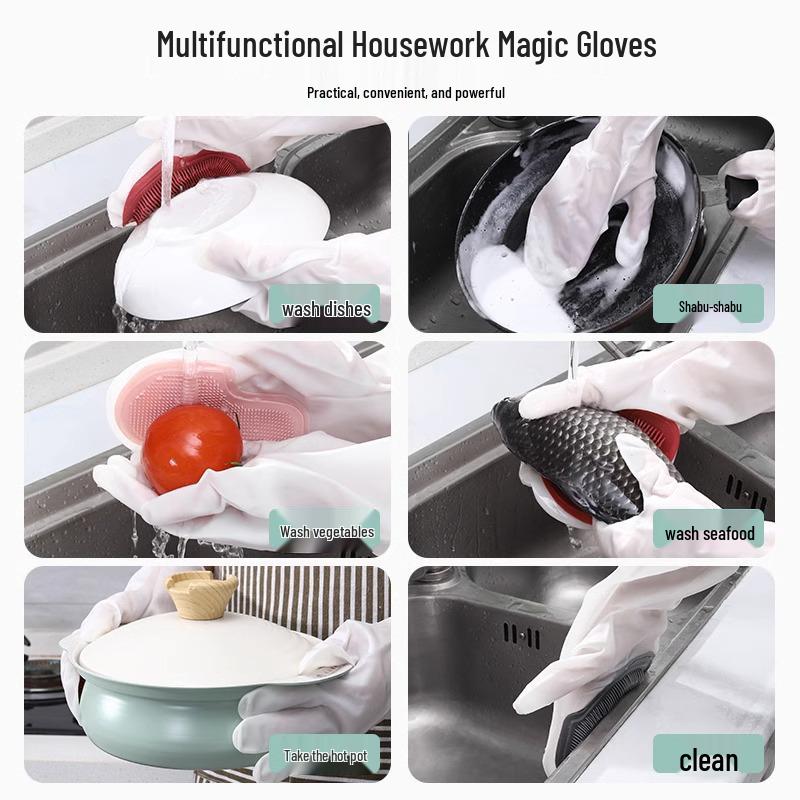 Nowy przyjazd: Pogrubione Wodoodporne Rękawice Kuchenne na Zimę, do Czyszczenia Domowego i Ochrony przed Mrozem