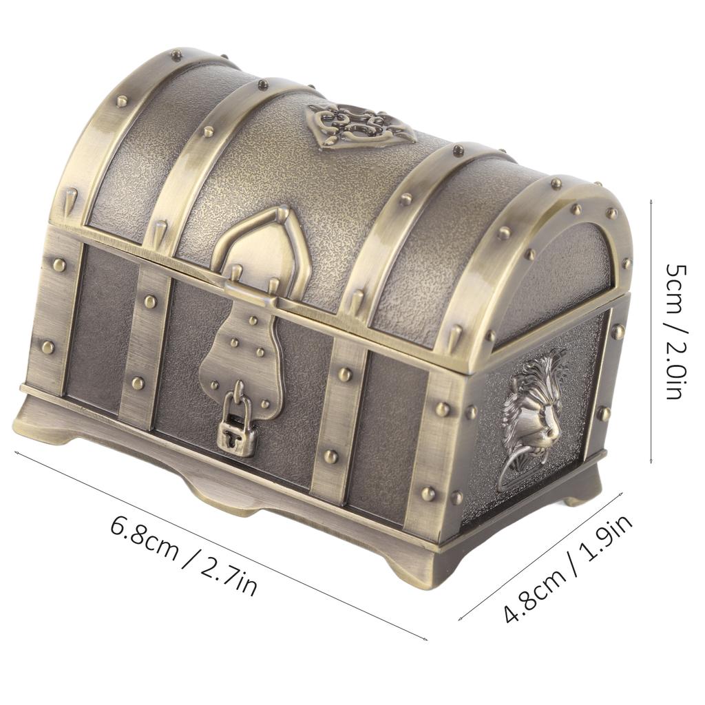 Úložný box Klasický obdélníkový Vintage kovový šperkovnice pro ženy Dívky Doplňky Náušnice Náhrdelník Kolekce