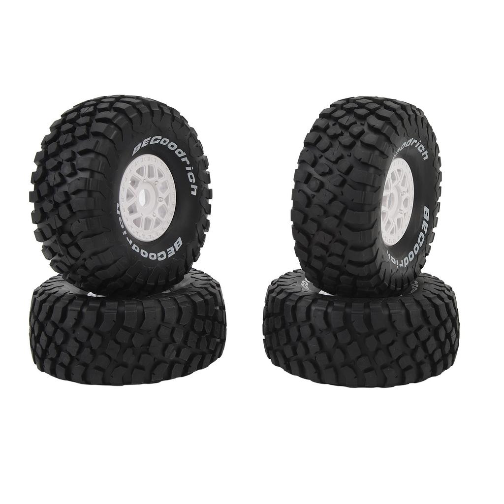 4 PCS 17 Short Course Truck Tires Easy To Install Strong Grip White Rim RC Model Car Tires for