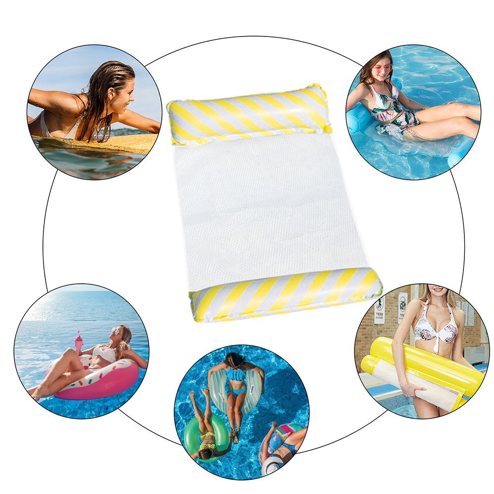 Floating Water Hammock Float Lounger Inflatable Pool Mat Floating Bed Chair Foldable Bed  Swimming Air Mattress Pool Accessories