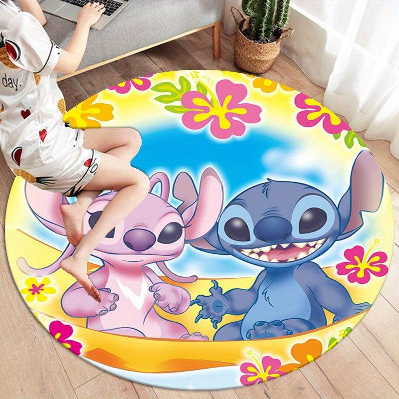 1pc Disney Lilo and Stitch Pattern Round Area Rug, Bedroom Living Room Floor Mat, Playroom Bedroom Living Room Indoor Decor Rug, Aesthetic R