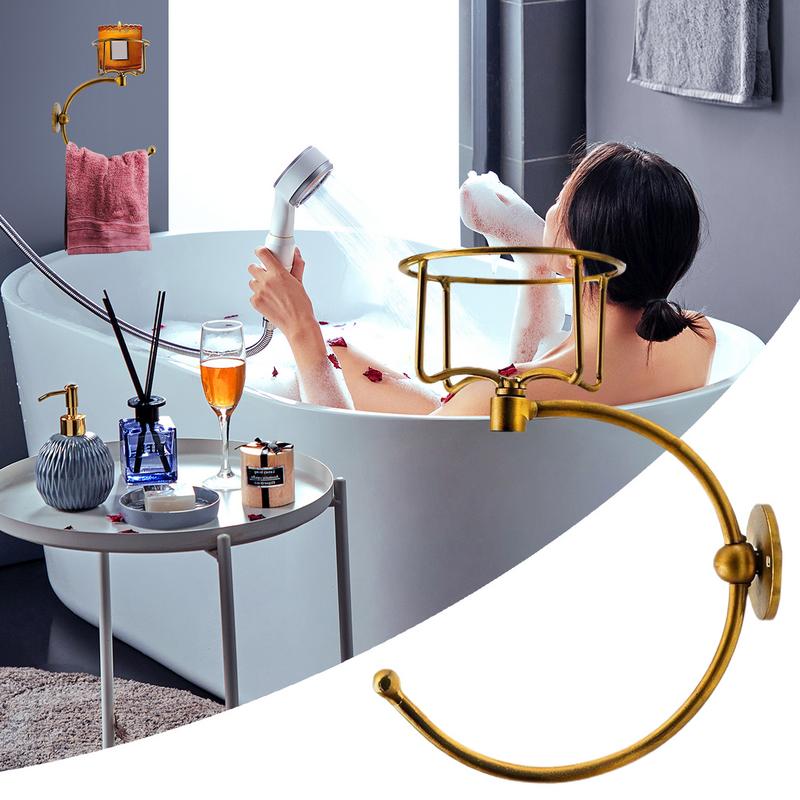 

metal Towel Ring with Candle Holder Vintage Wall Towel Holder Rustic Elegant Decorative Creative Rack For Bath Kitchen Home CN