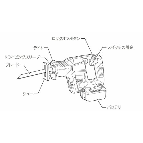Makita reciprocating saw rechargeable 18V JR188DZK with case/battery charger sold separately