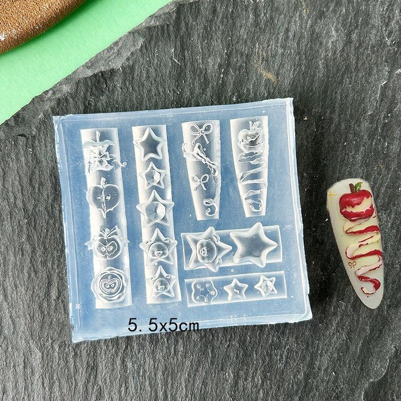 3D Fruit Silicone Nail Mold Sweet Flower Petals Fairy Nails Templates Diy Nail Art Decor Manicure Template For Nail Charms