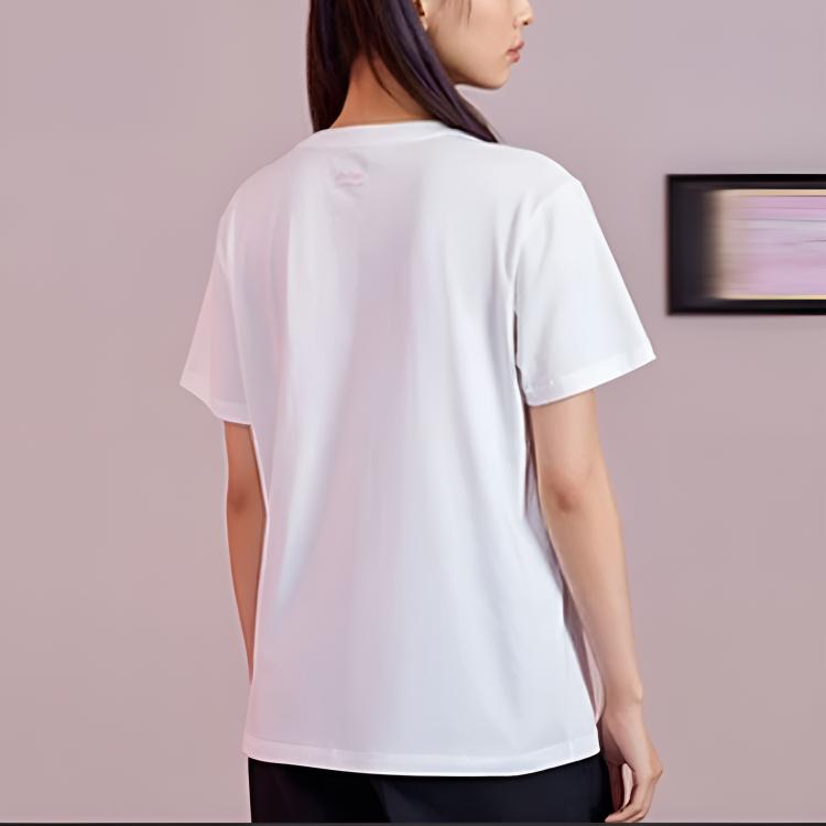 Li Ning X Disney Dumbo Cartoon Print Loose Sports T-Shirt Women Tops White AHSRA64-1