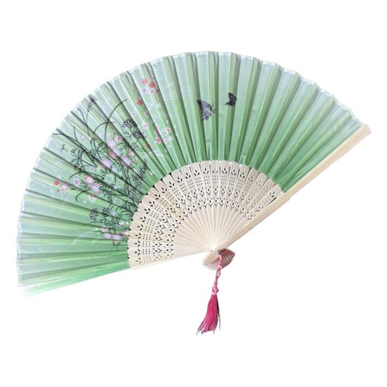 Bamboo Folding Fan Dance Lightweight Hand Fan with Hollow Carving Bamboo Tassel Cooling Wedding Favor