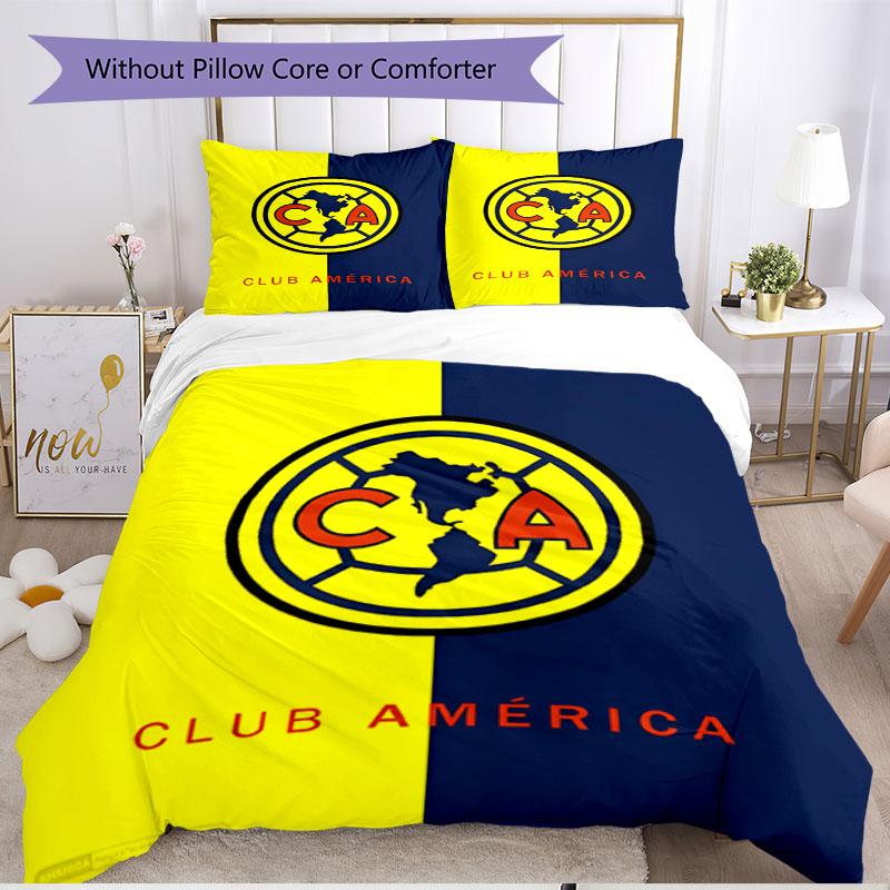 3pcs Duvet Cover Set (1*Duvet Cover + 2*Pillowcase, Without Core), Club America Print Soft All‑Season Bedding Set, Home Bedroom Decor Gift
