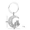 Cartoon Moon Cat Stainless Steel Keychain Sweet Snuggling Kitten Design Fashion Couple Pendant Practical Daily Bag Charm