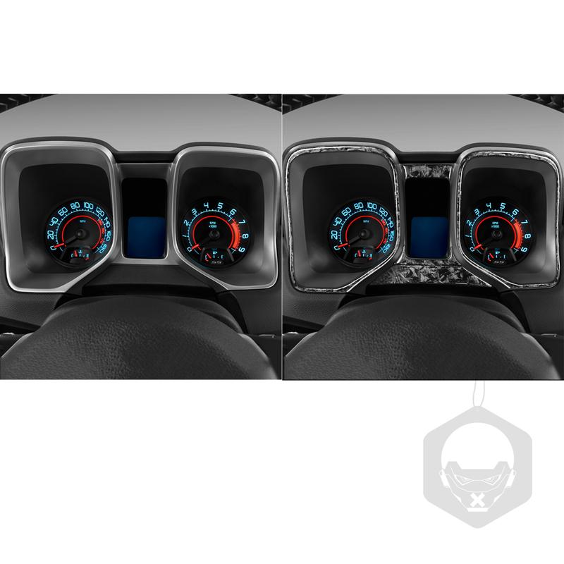 For Chevrolet Camaro 2010 2011 Forged Carbon Fiber Dashboard Speedometer Panel Decorative Strip Car Interior Accessories Sticker