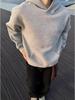 Men's Light Gray Heavyweight Hoodie - Casual Loose Fit, Trendy American Style, Autumn/Winter.