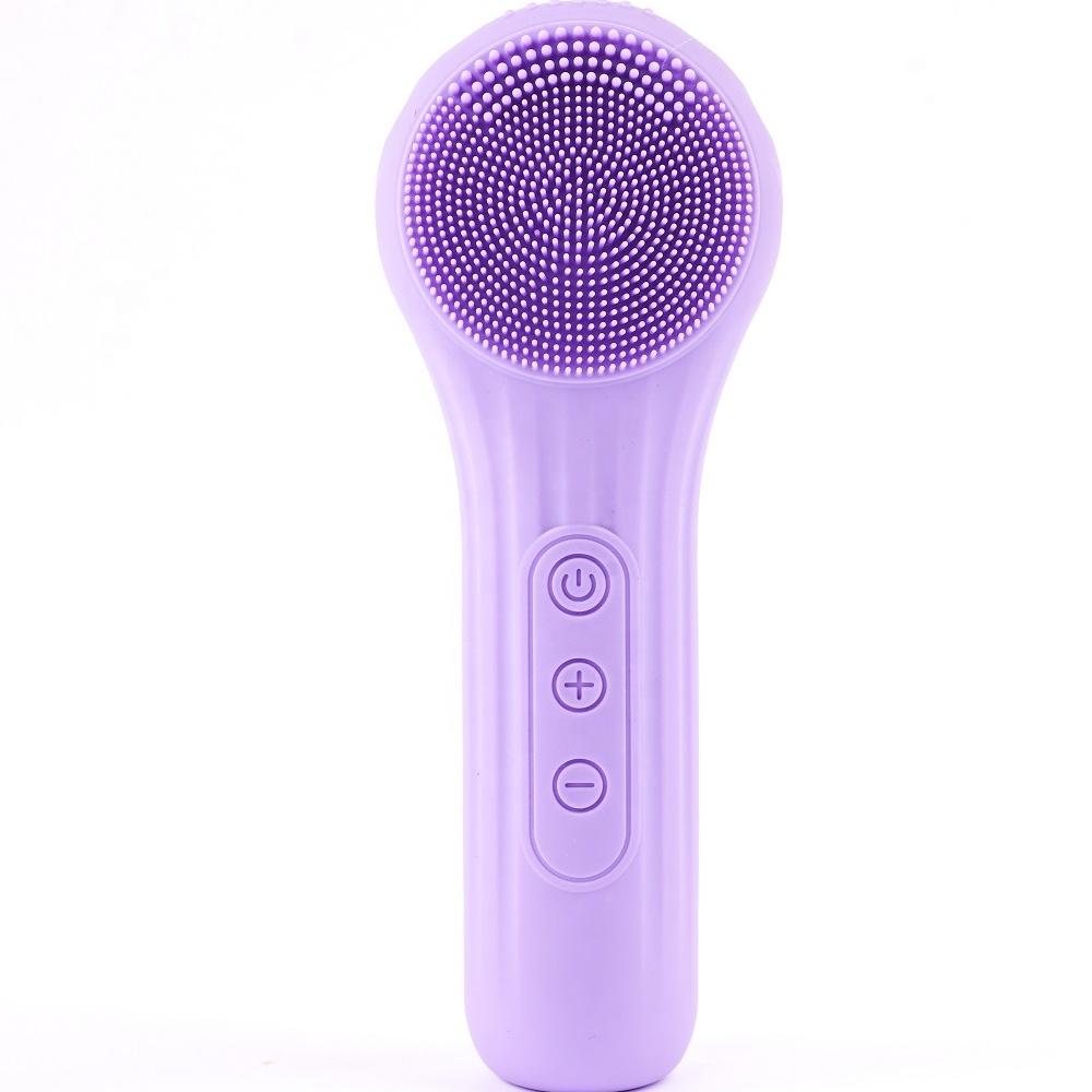 Heated Electric Facial Cleansing Brush Face Massage for Cleansing and Exfoliating Silicone Face Scrub Rechargeable розовый