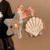 Sea Star Shell Hanging Hand Towel, Household Coral Fleece Absorbent Quick Drying Towel, Can Be Hung In The Kitchen and Bathroom
