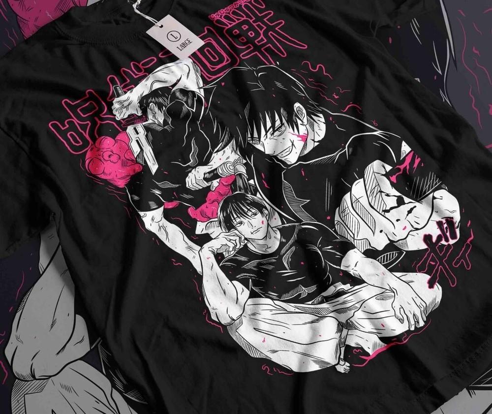 

Jujutsu Kaisen Fushiguro Toji T-shirt Anime Horror Black Short Sleeve All Size 2XL