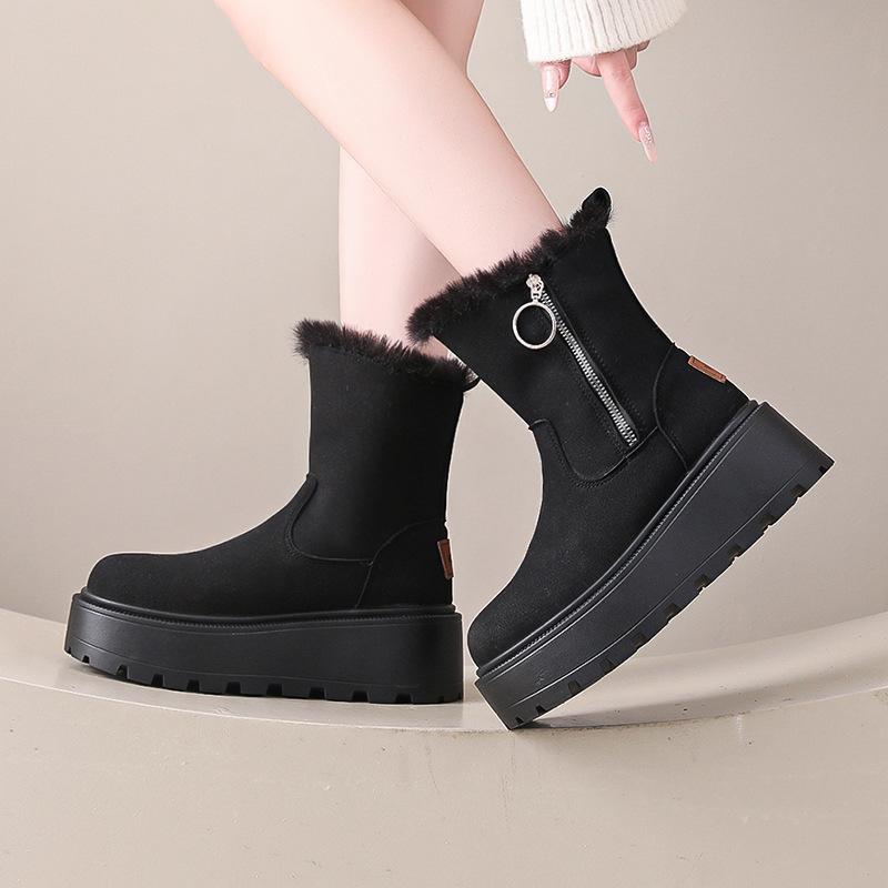 Thick-soled snow boots for women 2025 winter new Northeast large cotton shoes for women, piled and thickened warm boots for women