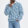 Herren Weihnachts-Print Flanell-Sweatshirt mit Stehkragen für die Feiertage