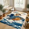 Cat Theme Crystal Velvet Rug Personalized Custom Name Text Soft Floor Mat Home Decor