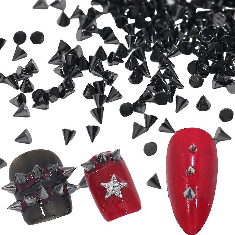100Pcs Alloy Nail Charms Gold Silver Mixed Shapes Nail Art Decorations DIY Manicure Accessories