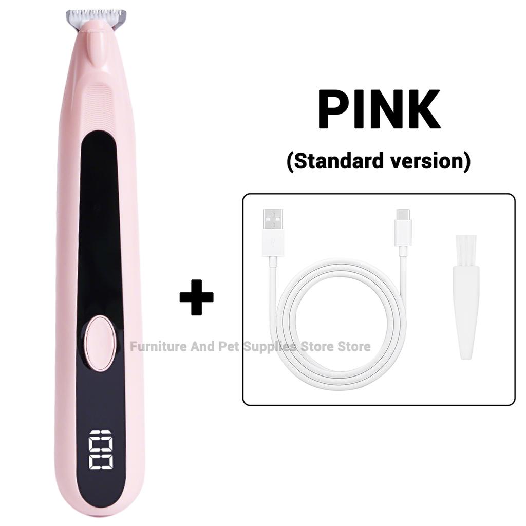 Pet Dog Electric Beauty Hair Trimmer with LED Light, Pet Foot Hair Electric Push Clipper, Silent Cat Facial Ear Foot Hip Shaver