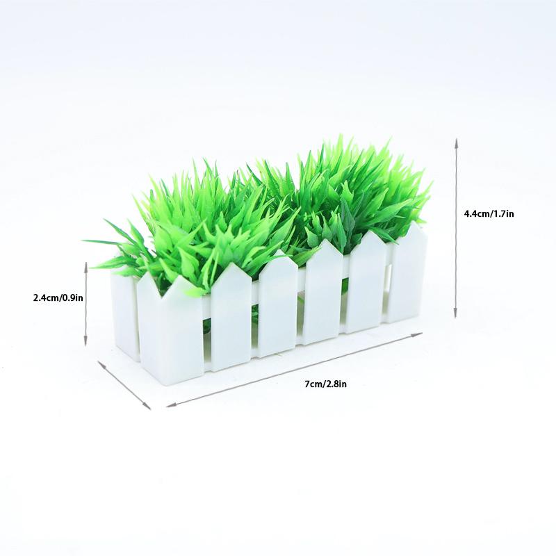 1/12 Dollhouse Simulation Grass Green Plant Fence Model Dollhouse Miniature Garden Decoration Dolls House Accessories
