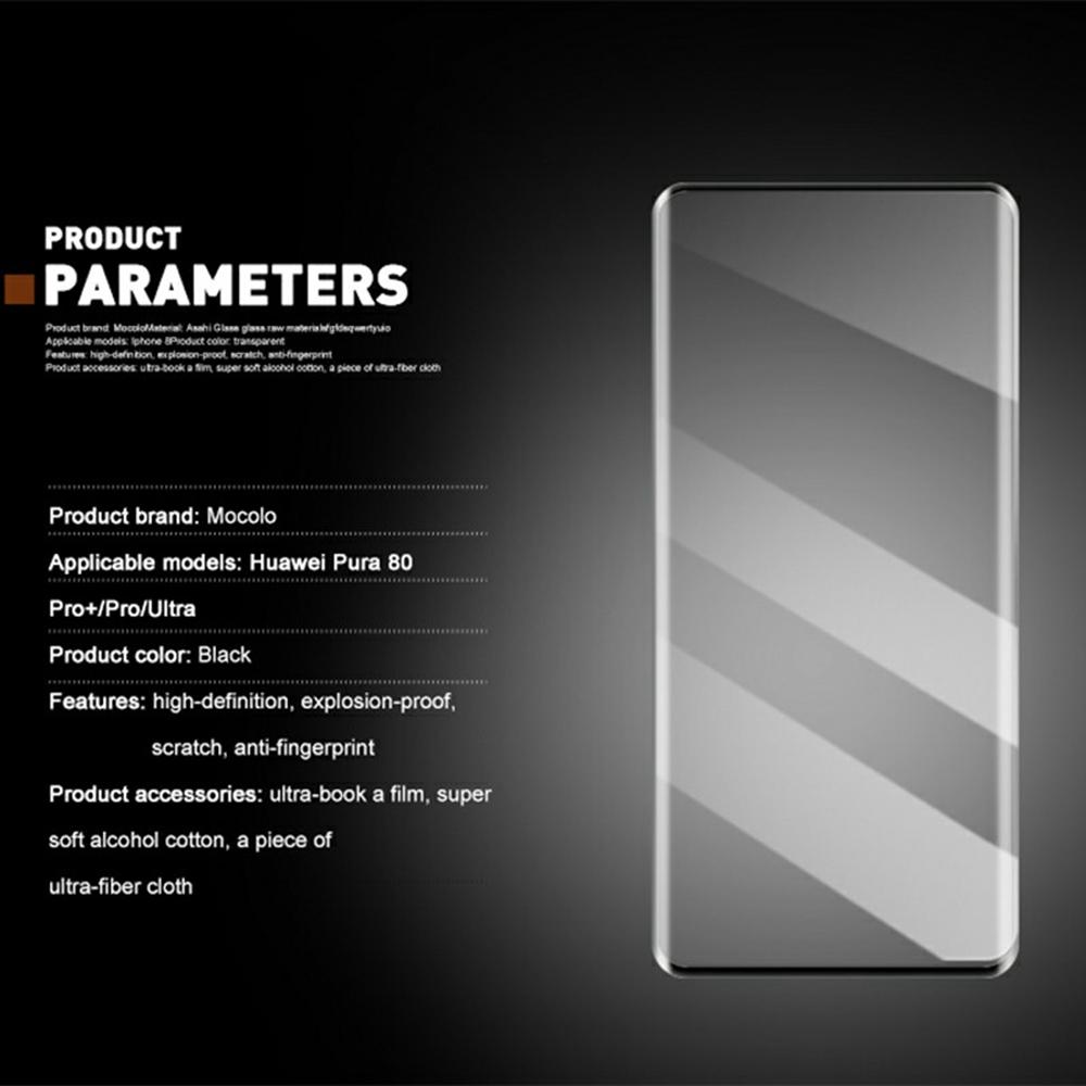 MOCOLO Displayschutzfolie für Huawei Pura 80 Pro/Pura 80 Pro+/Pura 80 Ultra, 3D Gebogene Hartglasfolie