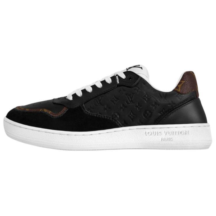 LOUIS VUITTON Stadium Leather Low top Skateboard Shoes Women's Black 1ACUJ3