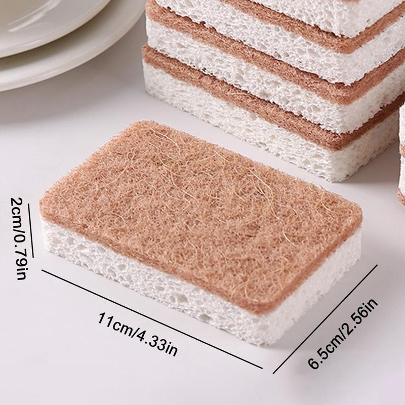5pcs Double-sided Cleaning Sponges Wipe Scrubbing Pan Pot Dishwashing Scouring Pad Household Tools Kitchen Tableware Brush